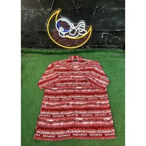 Southpole Shirt‎ Mens Large White Blue Red Plaid Button Up Camp Hip Hop Y2K